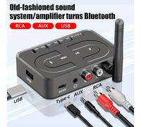 TEMU Adaptador Inalámbrico 6.0 con Antena | Kit Universal para Coche con Amplificador de Altavoz, USB, Compatible con RCA, AUX de 3.5mm, USB, Micrófono y Auriculares con Cable, Sin Batería