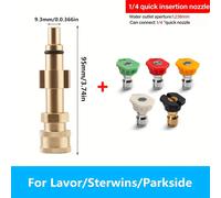 TEMU Adaptador para Lavadora de Presión 1/4" Conexión Rápida con Pistola de Agua y 5 Boquillas Adecuado para Lavor / / Champion / / Parkside Material de Aluminio