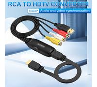 TEMU Adaptador para RCA a HDTV, que convierte AV a formato HDTV, compatible con dispositivos como PS1, PS2, PS3, decodificadores, , VHS y reproductores de Blu-Ray ( cable HDTV)