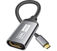TEMU Adaptador USB-C a HDTV 8K@60Hz, Convertidor Type-C a HDTV 4K@144Hz [Compatible con Thunderbolt 3/4] - Soporta 48Gbps, HDR10, , Adaptador para iPhone 16/15, S23, Portátiles, Tabletas