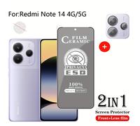 TEMU Adecuado para Xiaomi Redmi Note 14 4G/5G, Vidrio Templado Cerámico Amigable con la Piel + Protector de Lente de Cámara, Dos en Uno, -espía, -, -, Película