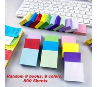 TEMU adhesivas mini cuadradas multicolores, material escolar para , blocs de notas autoadhesivos, 11 colores, diseños de varios tamaños, adecuadas para , y el hogar