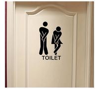 TEMU adhesivo de pared con logotipo de inodoro, pegatina de personalidad para baño y ducha, pintura mural removible