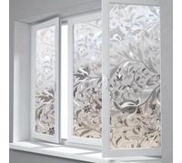 TEMU Adhesivo de ventana de privacidad con diseño de elegante - Autoadhesivo, transparente y bloqueante, con grosor de 2 de PET/PVC, decoración floral para oficina y , material duradero de PVC.