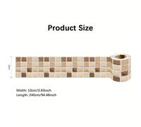 TEMU Adhesivo Decorativo de Estilo Mosaico para Cubrir Juntas, para Cocina y Baño, Pegatina de Pared en Esquina para Dormitorio, Papel Tapiz 3D de 3.9*94.5 Pulgadas