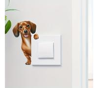 TEMU Adhesivo para de pared de perro salchicha: calcomanía de vinilo 3D para decoración del hogar - Fácil de aplicar y quitar - Tema animal - Estilo contemporáneo - Parche de pared