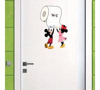 TEMU Adhesivos de Disney y Minnie para baño, pegatinas creativas con diseño de WC, decoración autoadhesiva para paredes, calcomanías personalizadas para inodoro