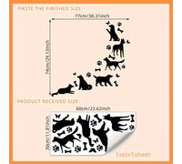 TEMU Adhesivos de pared autoadhesivos con diseño de pata de perro, hueso y color sólido, ideales para decoración creativa en salas de estar, dormitorios y escaleras