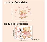 TEMU Adhesivos Decorativos de Pared Oso Columpio para , Autoadhesivos para Sala y Dormitorio, Decoración de Paredes