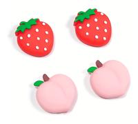 TEMU Adorables Grips de Silicona para para Switch/Switch Lite/Switch OLED | Tapas de Agarre con Forma de Fresa y Melocotón, No Electrónicos