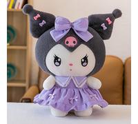 TEMU Adorables peluches oficiales de Sanrio Kuromi y My Melody - Animales de peluche con faldas de pompon y rosas, perfectos para coleccionistas y niños, un regalo ideal