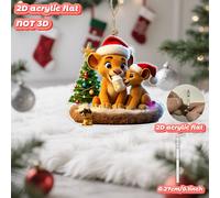 TEMU Adorno Colgante Acrílico 2D del Rey León y Mufasa - Decoración Oficial para Árbol de Navidad con Personajes Icónicos, para Árbol de Navidad, Fiestas y Regalos (& s) - Coleccionable Nostálgico, 2D