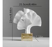 TEMU Adorno de hoja de ginkgo de planta, moderno abstracto geométrico, artesanía de resina