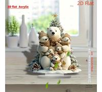 TEMU Adorno Navideño 2D y Encantador de de Osos Polares para Árbol de Navidad - Decoración de Escritorio Acrílica, de Escritorio Inspirador para el Hogar y , Opción para Exhibición de Mesa Festiva