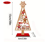 TEMU Adorno Navideño de Árbol de Madera 2D , 1 Pieza, Decoración de Escritorio para Fiestas y de Festivo - Regalo Pequeño con Diseño Adorable, 2D