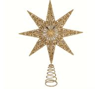TEMU Adorno para árbol de Navidad de 14 pulgadas con forma de estrella, para decorar tu árbol de Navidad de invierno
