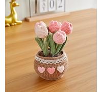 TEMU Adorno para Tablero de Coche - Bonsái a con Crochet, Flor Eterna Decoración para Auto y Hogar