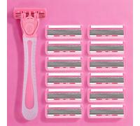 TEMU Afeitadora de Capas para Mujeres, 1 Mango Hojas de Acero Inoxidable, Depiladora Manual Reutilizable para Afeitar Piernas y Axilas