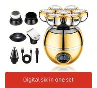 TEMU Afeitadora Digital para Hombres Calvos, Kit de Belleza Masculino con Recortador de Barba para Hombre, Cuchilla , Cortapelos, Recortador de Nasal, Cepillo y Masajeador - Inalámbrico y Recargable