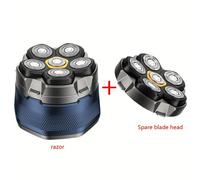 TEMU Afeitadora Eléctrica Rotatoria de 6 Cuchillas | Batería de Litio de Gran Capacidad, Batería de Larga Duración, Carga USB, Inalámbrica, Malla de Cuchilla de Repuesto