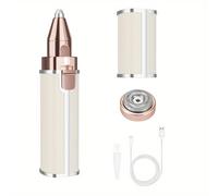 TEMU Afeitadora portátil para mujeres, herramienta de afeitado 2-en-1, removedor de de lápiz labial facial, dispositivo mini para pulir cejas, recortador eléctrico de cejas