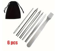 TEMU Aguja de paracord, aguja de tejido de pulsera de paracord, juego de agujas de acero de paracord para hacer pulseras DIY.