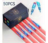 TEMU Agujas de para Poseidon 50pcs Tamaños | Agujas Redondas Liner Shader Curvas/Redondas 3RL 5RL 7RL 9RL 5RS 7RS 9RS 7M1 7RM 9RM (50pcs #12 Estándar) Aguja de y Seguridad para Pluma de
