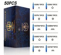 TEMU Agujas de para POSEIDON V3 50pcs Tamaño , Agujas Estériles con Cartuchos de Seguridad con - 1203Rl, 1205RL, 1207RL, 1209RL, 1207RM, 1209RM, 1205RS, 1207RS, 1209RS, 1207M1