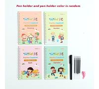 TEMU AHEAYUAN-4 Libros + 5 + 1 Portalápices: de Práctica Ranurada, Hojas de Práctica de Caligrafía, Práctica de Escritura, Iluminación, Escritura Repetida para Principiantes, Borrador de Escritura