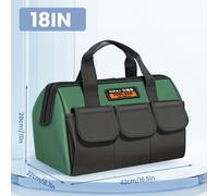 TEMU Airaj Bolsa de Herramientas para Electricistas 1680D Oxford Resistente - Organizador de Capacidad Antidesgarro con Múltiples Compartimentos, Bolso Duradero para Trabajo Eléctrico, Verde