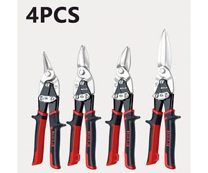 TEMU AIRAJ Juego de 4 Tijeras de Aviación de 10 Pulgadas/12 Pulgadas para Cortar Metálica, Tijeras Pesadas de Acero para Corte , de Empaque (10 pulgadas * 3 + 12 pulgadas * 1)