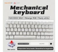 TEMU AJAZZ NK61 Teclado con cable, retroiluminación a todo color, diseño compacto de 61 teclas con cinta, manguito intercambiable en caliente, interruptores rojos, interruptores de ajuste fino