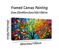TEMU al Óleo de Árbol Único sobre , Grande 20x40 Pulgadas, Enmarcada en Madera para Oficina, Dormitorio, Decoración de , Decoración de Árboles, Técnicas Decorativas, Cafetería, Hotel