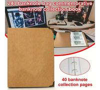 TEMU Álbum de Coleccionista de Monedas - con 240/360/480 Bolsillos, Álbum para Billetes y Notas de , Libro de Colección de Papel Moneda en Cartón, Tarjetas para Billetes, Álbum de Seguros Escolares