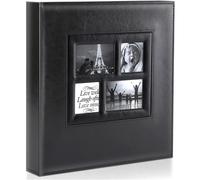 TEMU Álbum de Fotos de Cuero Sintético Extra Grande 4x6 - Capacidad para 500 Fotos, Horizontal y Vertical, , , Fotos de Jóvenes - Negro