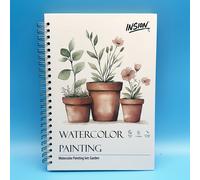 TEMU Álbum de Práctica de Acuarela de 12 Hojas con y de Jardín y Patio - Elegantes Ilustraciones Florales, Suministros Incluidos, Instrucciones por , Cuaderno de para Artistas y