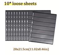 TEMU Álbum de Sellos con Carpeta, Páginas para Coleccionistas, Libro Vacío para Sellos, 9 Ranuras, PVC, Álbum de Almacenamiento y Recambio