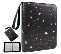 TEMU Álbum de Tarjetero para Cartas con 4 Bolsillos y 400 Compartimentos, Estuche Portatarjetas para Coleccionistas con 50 Fundas Extraíbles