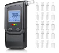 TEMU Alcoholímetro de Sensor, Alcoholímetro con Medidor de de Alcohol, Alcoholímetro Profesional con Pantalla LCD y 20 Boquillas, Alcoholímetro Portátil para Profesionales Privados