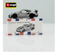 TEMU Aleación Porsche 911 GT2 RS | de Coche de Juguete con Puerta Abrible, Coche de Transporte Trasero Plateado, Marca Burago