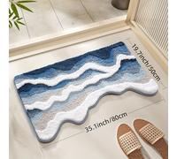 TEMU Alfombra de Baño Absorbente Extra DAJIANG - Antideslizante, Tapete de de Ola Marina para un Baño y Ducha Cómodos, Ideal para Decoración del Hogar y Regalo de Navidad, Mejor para Navidad