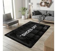 TEMU Alfombra de bienvenida de "QUITA ZAPATOS" no resbalosa rectangular para - , lavable, poliéster, alfombra de base a máquina, grosor de 1cm - Lavar a solo (1PC)