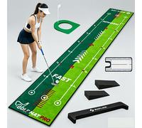 TEMU Alfombra de entrenamiento de putting de golf de 20 pulgadas x 10 pies - velocidad, espejo de alineación y adicionales de entrenamiento para interior/exterior