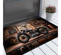 TEMU Alfombra de Flanela del Club de Motociclistas Retro - Antideslizante, Lavable, para Decoración de Salón y Dormitorio, Ideal para la Decoración del Hogar en Acción de Gracias