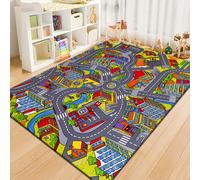 TEMU Alfombra de Juego - Mapa del Zoo y Carretera , Alfombrilla de Tráfico para Dormitorios y Salas de Juegos