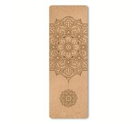 TEMU Alfombra de yoga de corcho extra gruesa con diseño de mandala - Antideslizante, material TPE duradero para yoga caliente y ejercicio, cómoda para hombres y mujeres, alfombra de yoga para adultos