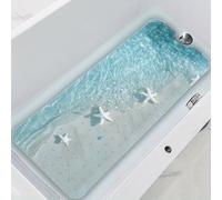 TEMU Alfombrilla de bañera con de playa de arena y azul - Antideslizante, duradera, de PVC, con ventosas para estabilidad - Ideal para niños y adultos, lavable en máquina, alfombrilla de bañera.