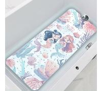 TEMU Alfombrilla de Bañera para Adultos Antideslizante en Colores Pastel Rosa, , Azul y Verde con Diseño de y Vida Marina en de Coral para Seguridad en Duchas y Bañeras Familiares