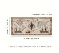 TEMU Alfombrilla de Ratón para de Tamaño Extra Grande - Extendida, Gruesa, Antideslizante, con Bordes Cosidos con Precisión, Lavable - Diseño Náutico