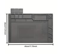 TEMU Alfombrilla de Soldadura de Silicona Resistente al con Secciones Magnéticas, Gran Base para Reparación de Teléfonos y Portátiles - Antideslizante y Antiestática
